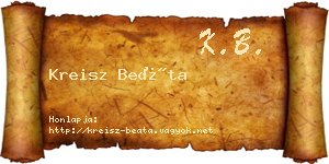 Kreisz Beáta névjegykártya