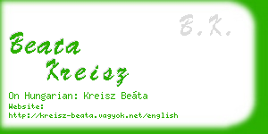 beata kreisz business card