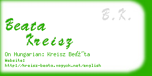 beata kreisz business card